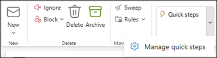 Screenshot des Outlook-Menübands mit der Einstellung 