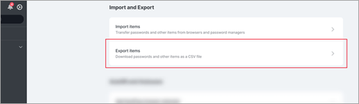 El menú de configuración de NordPass.