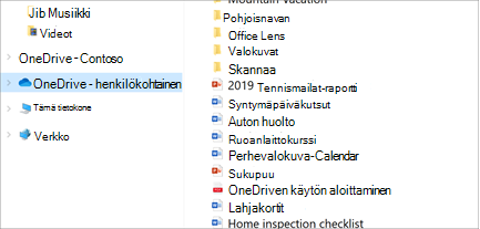 Resurssienhallinta avoinna OneDrive-Personal valittuna
