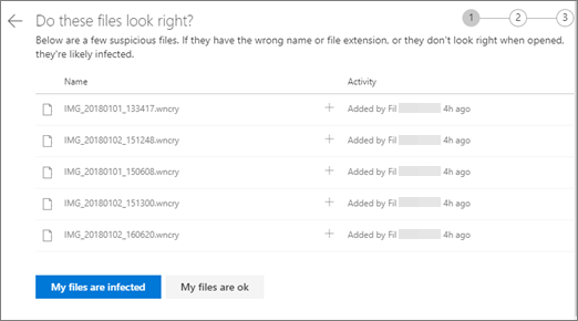 OneDrive Web サイトの [これらのファイルを右に表示する] 画面のスクリーンショット