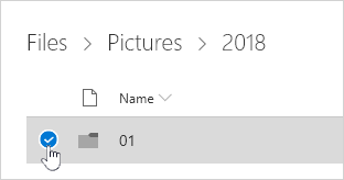 OneDrive フォルダーを選択する
