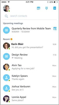 iOS 홈 화면용 비즈니스용 Skype