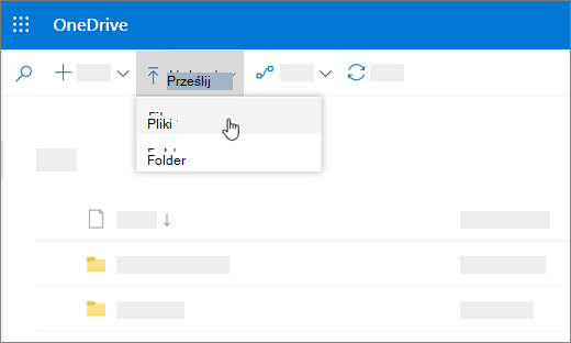 Zrzut ekranu przedstawiający zaznaczoną pozycję Przekaż