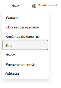 Ustvarjanje vstopne točke strani