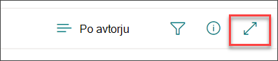 Posnetek zaslona opravilne vrstice za razširitev vsebine
