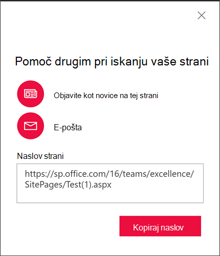 Možnosti, ki drugim pomagajo najti vašo stran