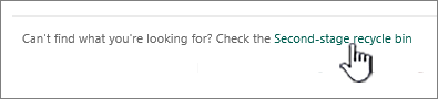 SharePoint online korpa za otpatke sa istaknutom vezom drugog nivoa