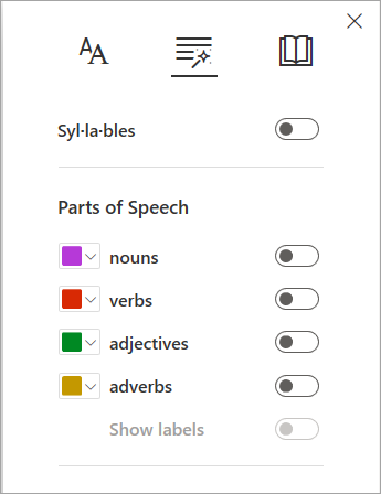Grammatikalternativ i Avancerad läsare.