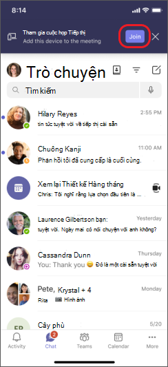 teams thêm thiết bị trên iPhone