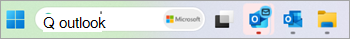Outlook (任务栏中的新) 和Outlook (经典) 的屏幕截图