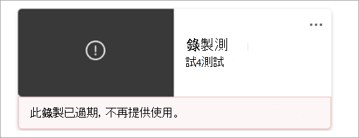 截圖顯示錄影的 chiclet 顯示錄影已被永久刪除。